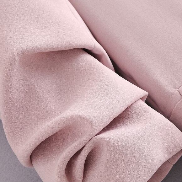 Boho Pink Blush Open Front Classic Work Blazer - Picture 3 of 6